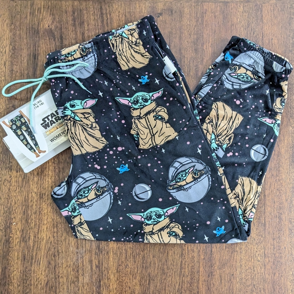 Star Wars Baby Yoda Women's Super Soft Cozy Pajama Pants With Pockets, Size XL